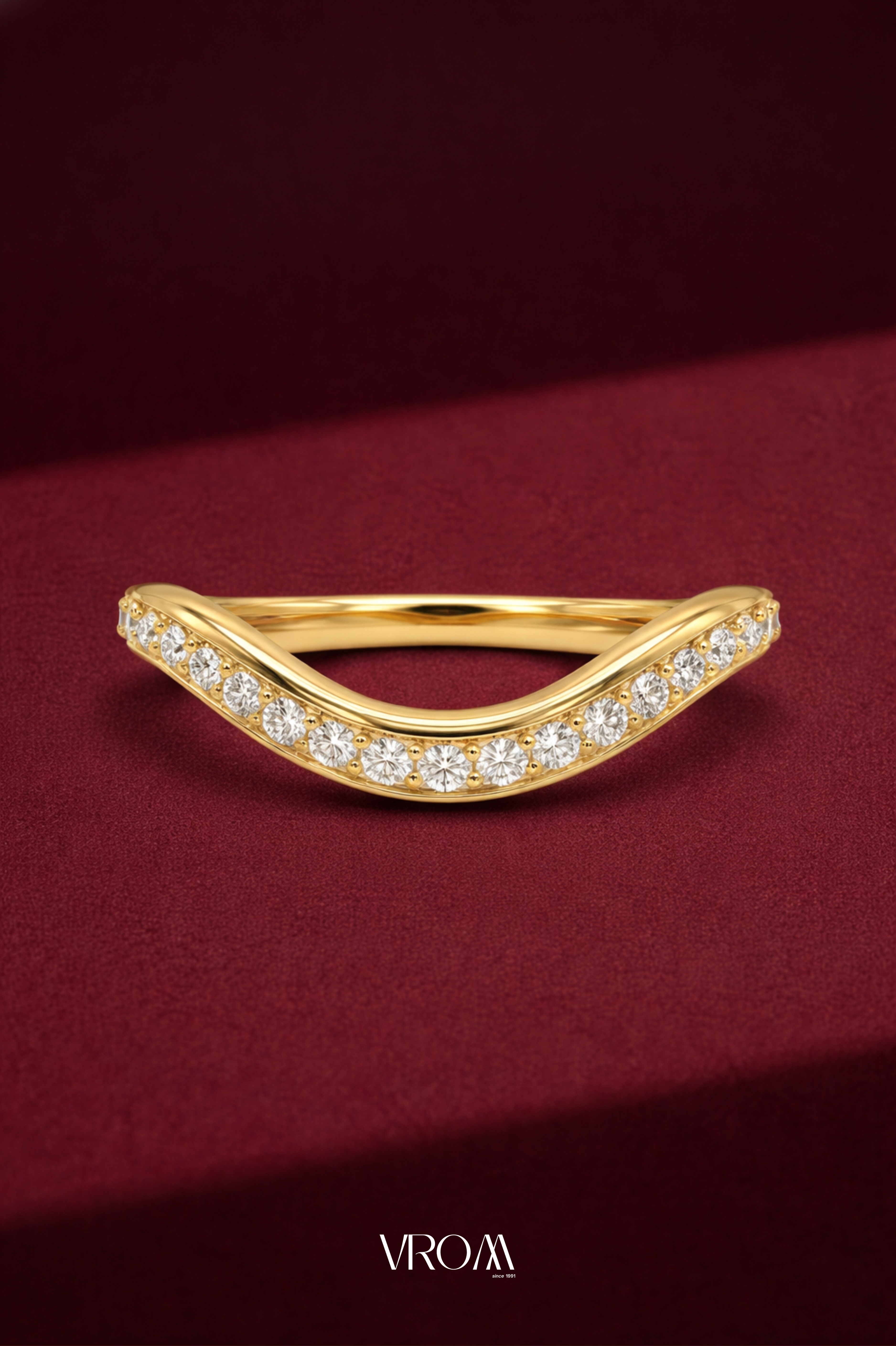 Pear Diamond Stackable Ring, Two Band Diamond Ring, Lab Grown Diamond Engagement Ring, Pave Diamond Band Ring, Minimal Gold Ring