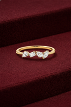 Multi Shape Diamond Ring, Mixed Cut Diamond Band, Minimalist Diamond Ring, Prong Set Diamond Ring, Stackable Gold Diamond Ring