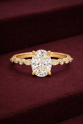 Cushion Cut Diamond Engagement Ring, Cushion Diamond Ring with Marquise and Round Side Stones, Tiger Prong Diamond Ring, Unique Diamond Ring