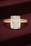 Elongated Cushion Cut Engagement Ring | Lab Grown Diamond | 14K Yellow Gold Classic Solitaire