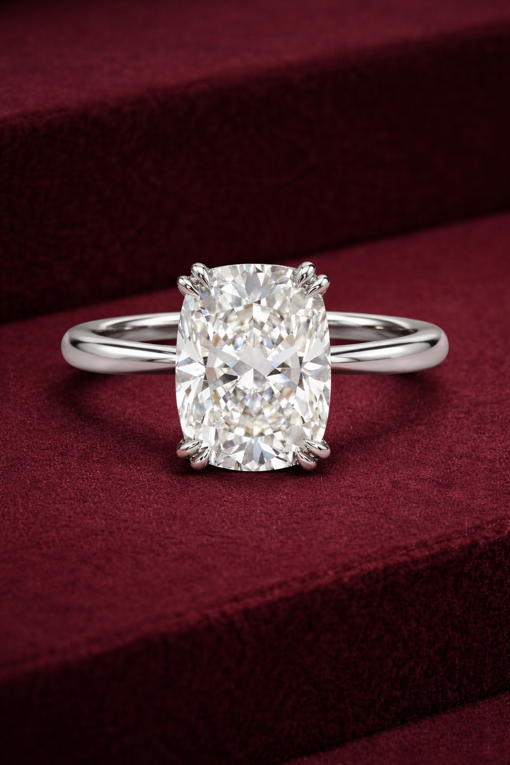 Elongated Cushion Cut Engagement Ring | Lab Grown Diamond | 14K Yellow Gold Classic Solitaire