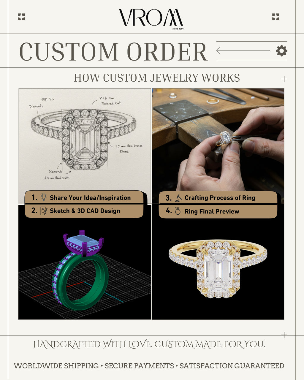 Dainty Trio Lab Diamond Necklace: 14k Gold Bridal Jewelry