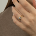 Pavé Wrap Ring Open Curve Design | Lab Grown Diamond | 14K Yellow Gold