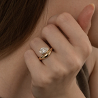 Pear Cut Wrap Twist Ring | Lab Grown Diamond | 14K Yellow Gold Smooth Modern Setting