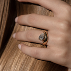 Pear Cut Wrap Twist Ring | Lab Grown Diamond | 14K Yellow Gold Smooth Modern Setting