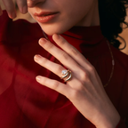 Pear Cut Wrap Twist Ring | Lab Grown Diamond | 14K Yellow Gold Smooth Modern Setting