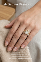 Radiant Diamond Stackable Ring, Four Band Diamond Ring, Statement Engagement Ring, Lab Grown Diamond Ring, Multi Band Bridal Ring