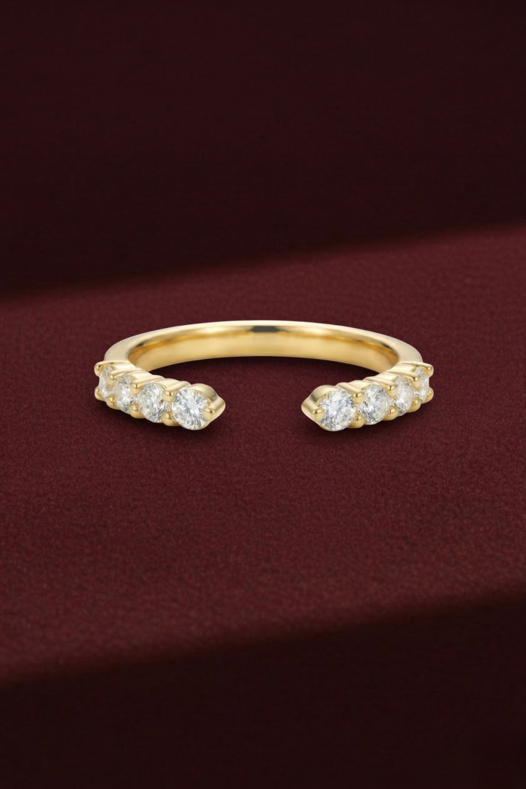 Round Diamond Stackable Band, Dainty Diamond Band Ring, Minimalist Diamond Wedding Band, Stackable Gold Diamond Band, Fine Jewelry Ring