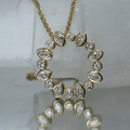 Eternity Harmony Circle Pendant Necklace Round and Marquise | Lab Grown Diamond | 14K Yellow Gold
