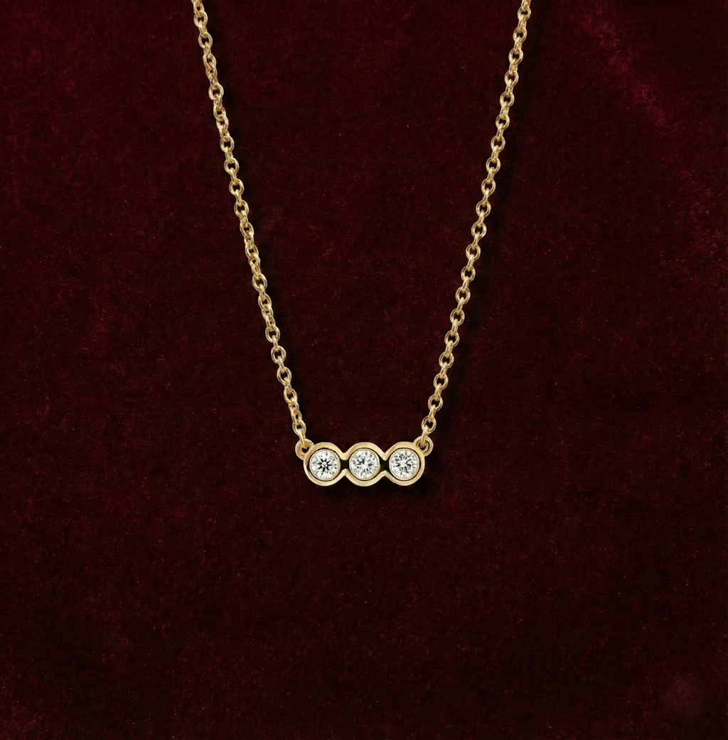 Dainty Trio Lab Diamond Necklace