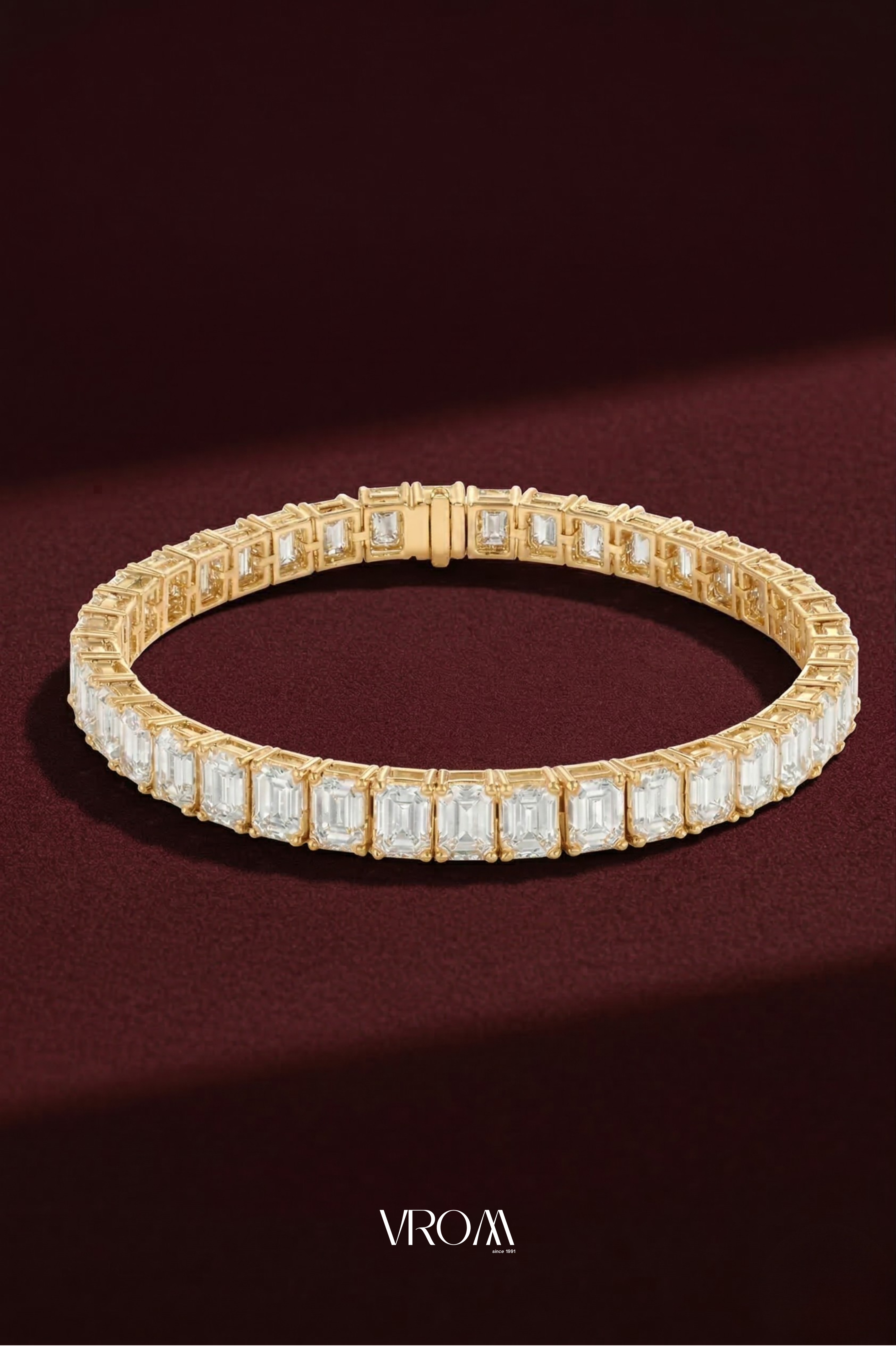 Emerald Cut Diamond Tennis Bracelet 15 CT, Luxury Diamond Bracelet, Statement Gold Bracelet, Full Eternity Diamond Bracelet, Fine Jewelry