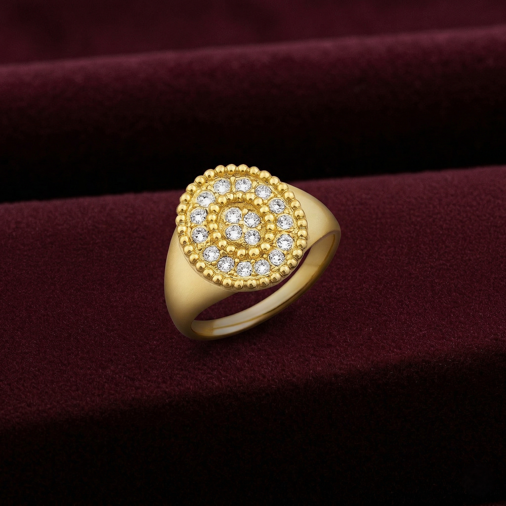 Art Deco Engagement Ring | Lab Grown Diamond | 18K Gold | F-VS Quality
