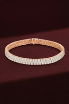 Pear Diamond Tennis Bracelet 7.50 CT, Double Row Pear Diamond Bracelet, Luxury Diamond Bracelet, Statement Gold Bracelet, Bridal Jewelry