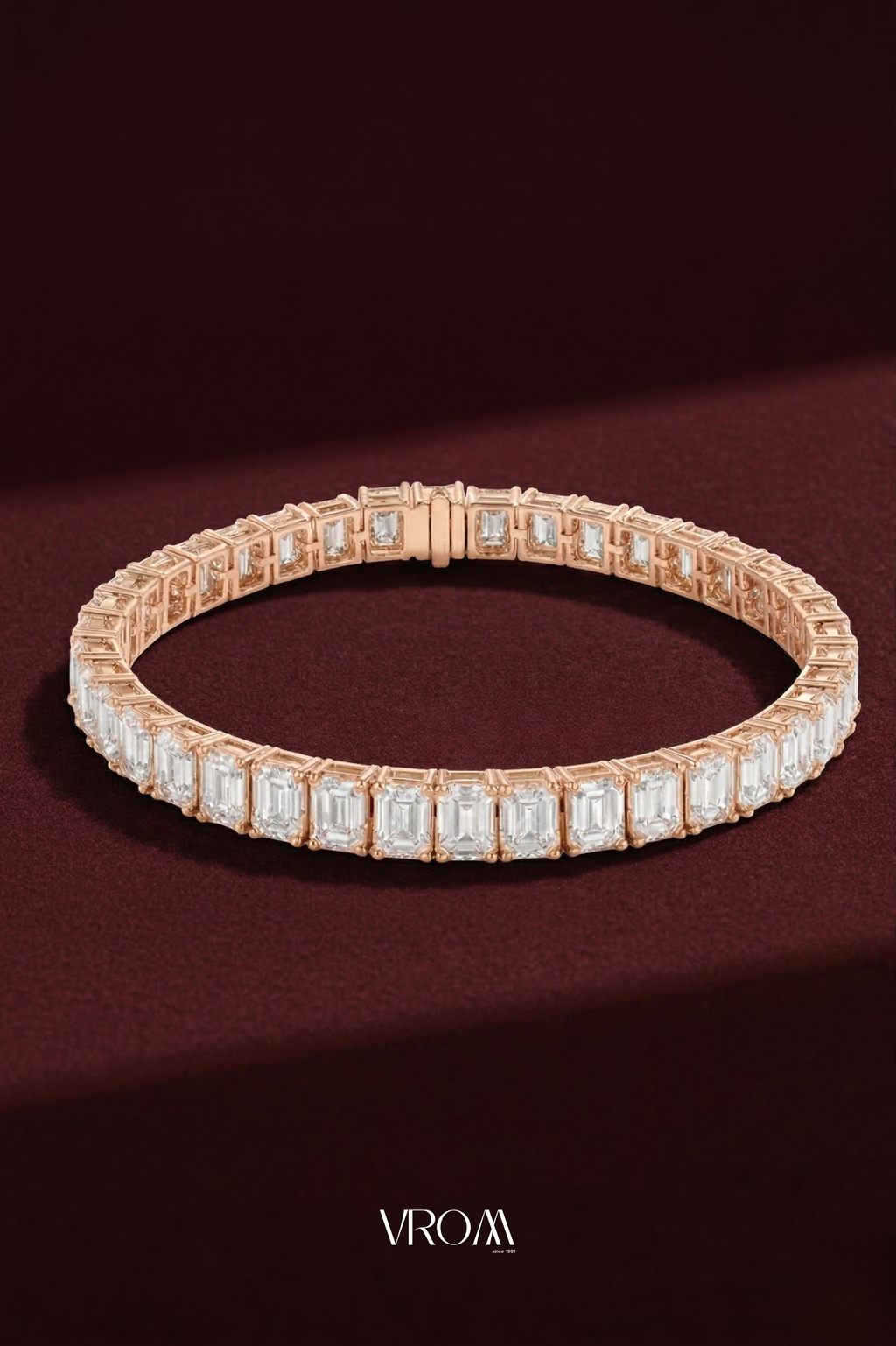 Emerald Cut Diamond Tennis Bracelet 15 CT, Luxury Diamond Bracelet, Statement Gold Bracelet, Full Eternity Diamond Bracelet, Fine Jewelry