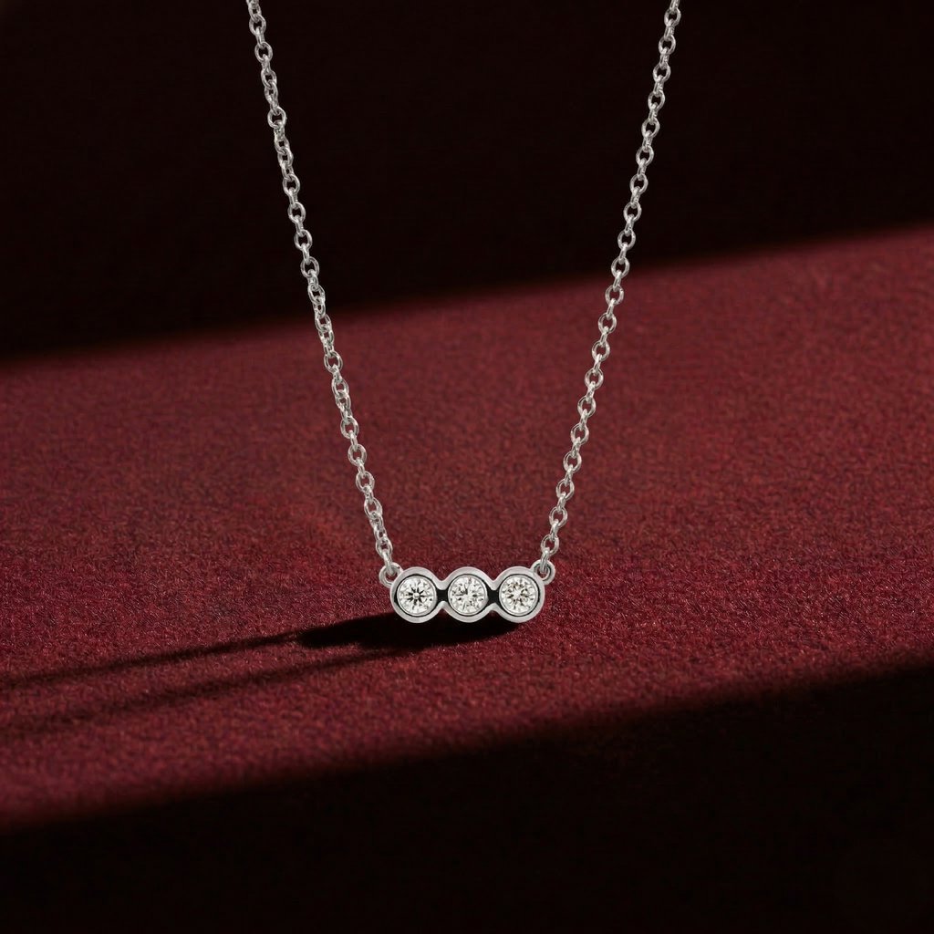 Dainty Trio Lab Diamond Necklace