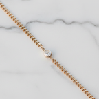 Pear Diamond Bezel Bracelet | Lab Grown Diamond | 14K Yellow Gold Minimalist