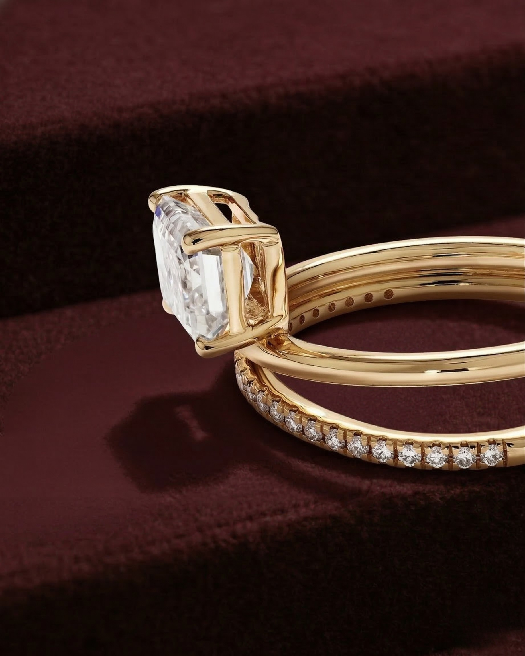 Emerald Cut Diamond Engagement Ring, Emerald Solitaire Diamond Ring, Prong Set Emerald Diamond Ring, Minimalist Diamond Ring, Gold Ring