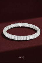 Emerald Cut Diamond Tennis Bracelet 15 CT, Luxury Diamond Bracelet, Statement Gold Bracelet, Full Eternity Diamond Bracelet, Fine Jewelry