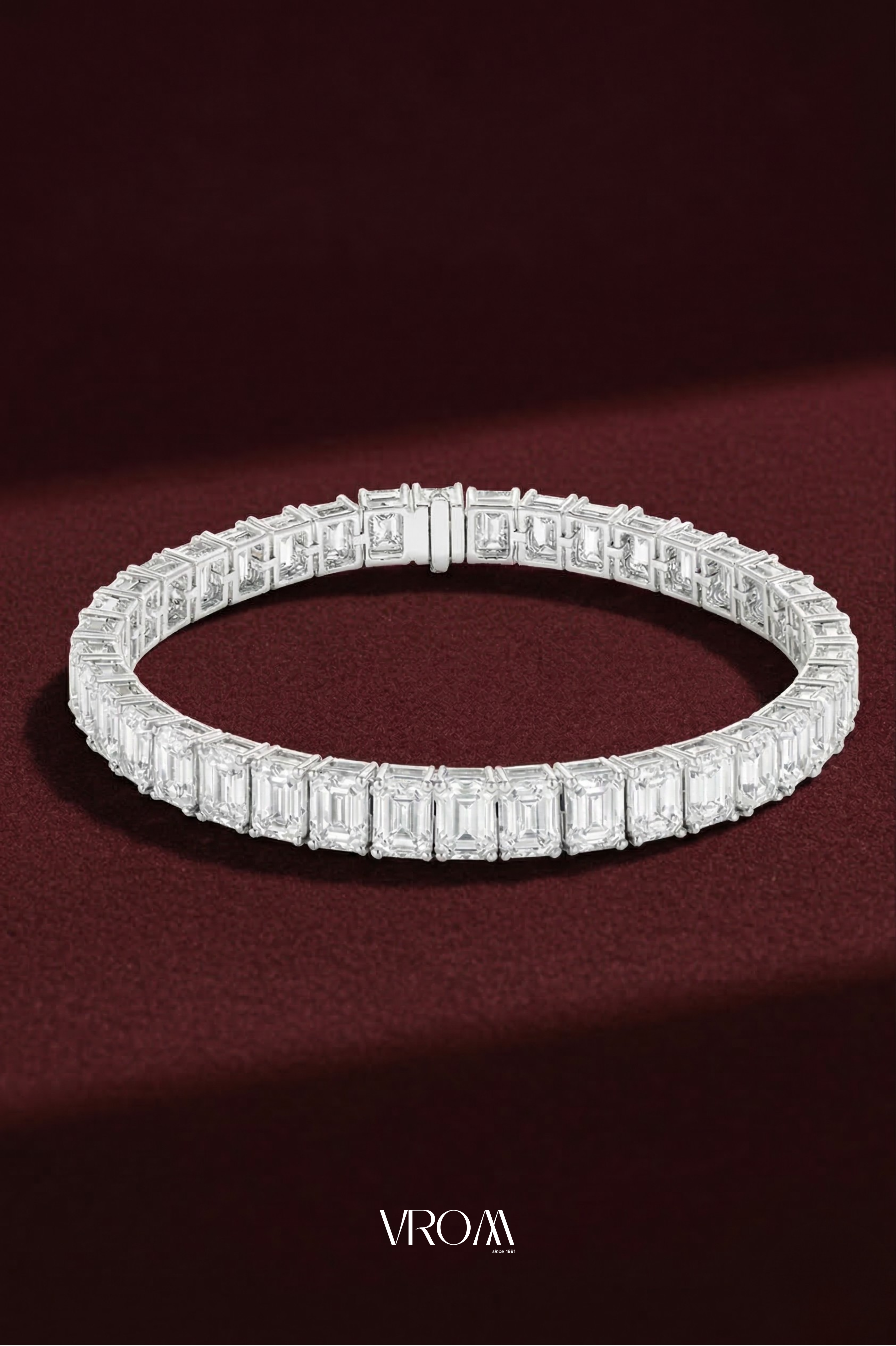 Emerald Cut Diamond Tennis Bracelet 15 CT, Luxury Diamond Bracelet, Statement Gold Bracelet, Full Eternity Diamond Bracelet, Fine Jewelry