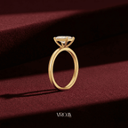 Emerald Cut Lab Grown Diamond Solitaire Engagement Ring in Solid 14K Gold