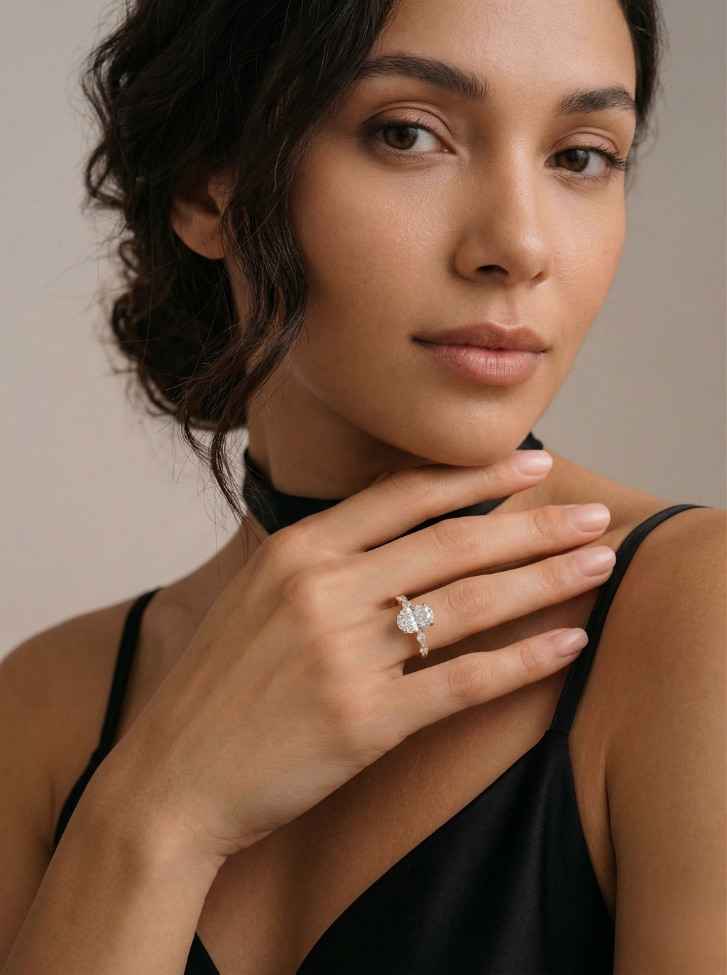 Cushion Cut Diamond Engagement Ring, Cushion Diamond Ring with Marquise and Round Side Stones, Tiger Prong Diamond Ring, Unique Diamond Ring