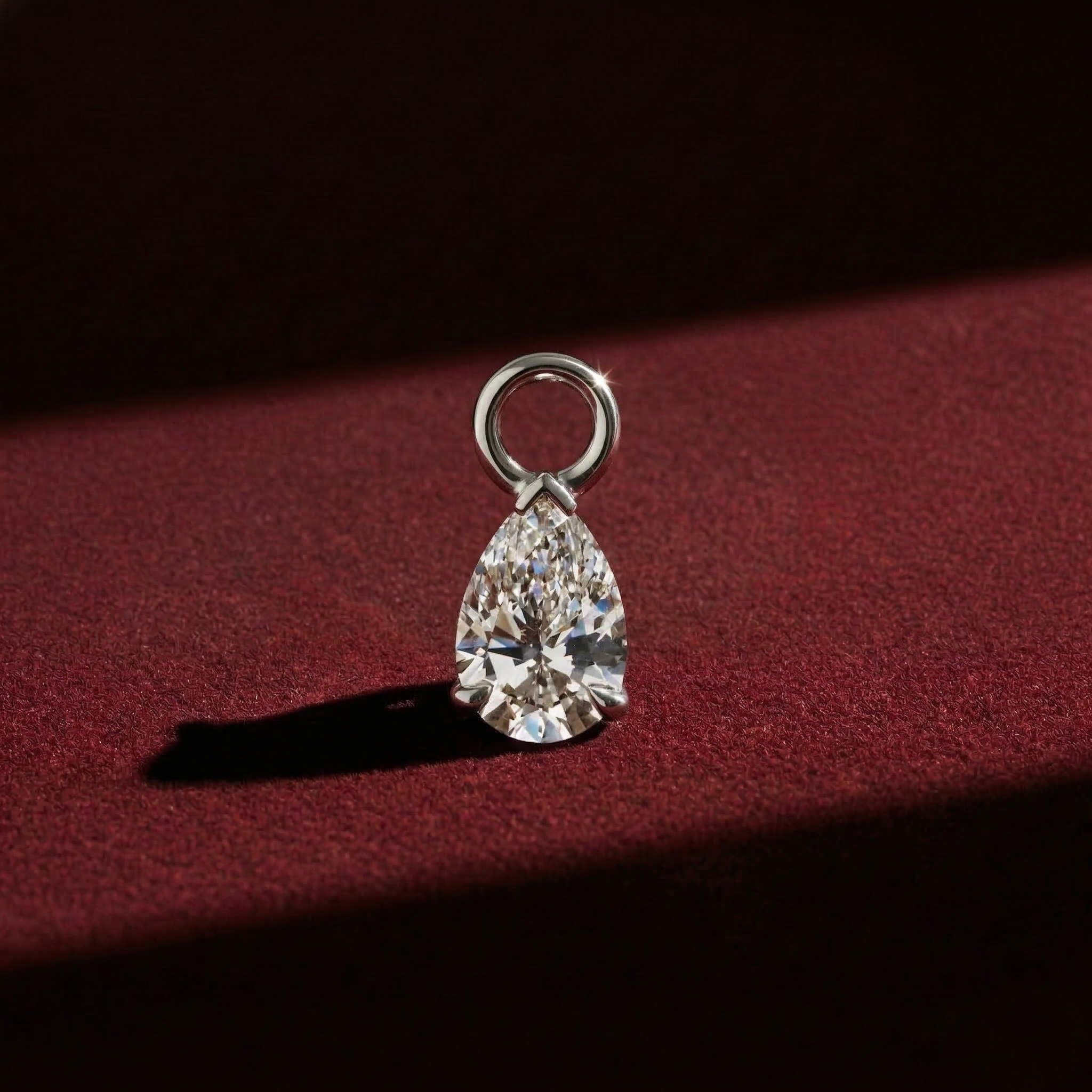 Dainty Pear Lab Diamond Charm Earrings