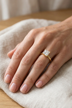 Princess Cut Diamond Engagement Ring, 1.05 Carat Princess Diamond Ring, Solitaire Diamond Ring, Minimalist Gold Ring, Classic Diamond Ring