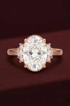 Oval Diamond Engagement Ring 2.05 Carat, Oval Diamond Ring with Side Stones,Hidden Detail Diamond Ring, Gold Engagement Ring, Lab Grown Ring