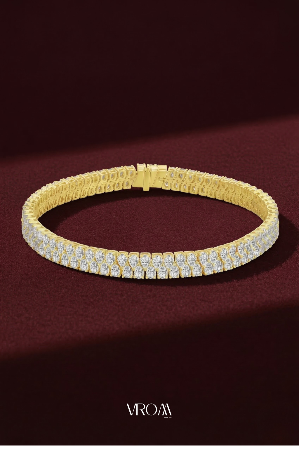 Pear Diamond Tennis Bracelet 7.50 CT, Double Row Pear Diamond Bracelet, Luxury Diamond Bracelet, Statement Gold Bracelet, Bridal Jewelry
