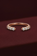 Round Diamond Stackable Band, Dainty Diamond Band Ring, Minimalist Diamond Wedding Band, Stackable Gold Diamond Band, Fine Jewelry Ring