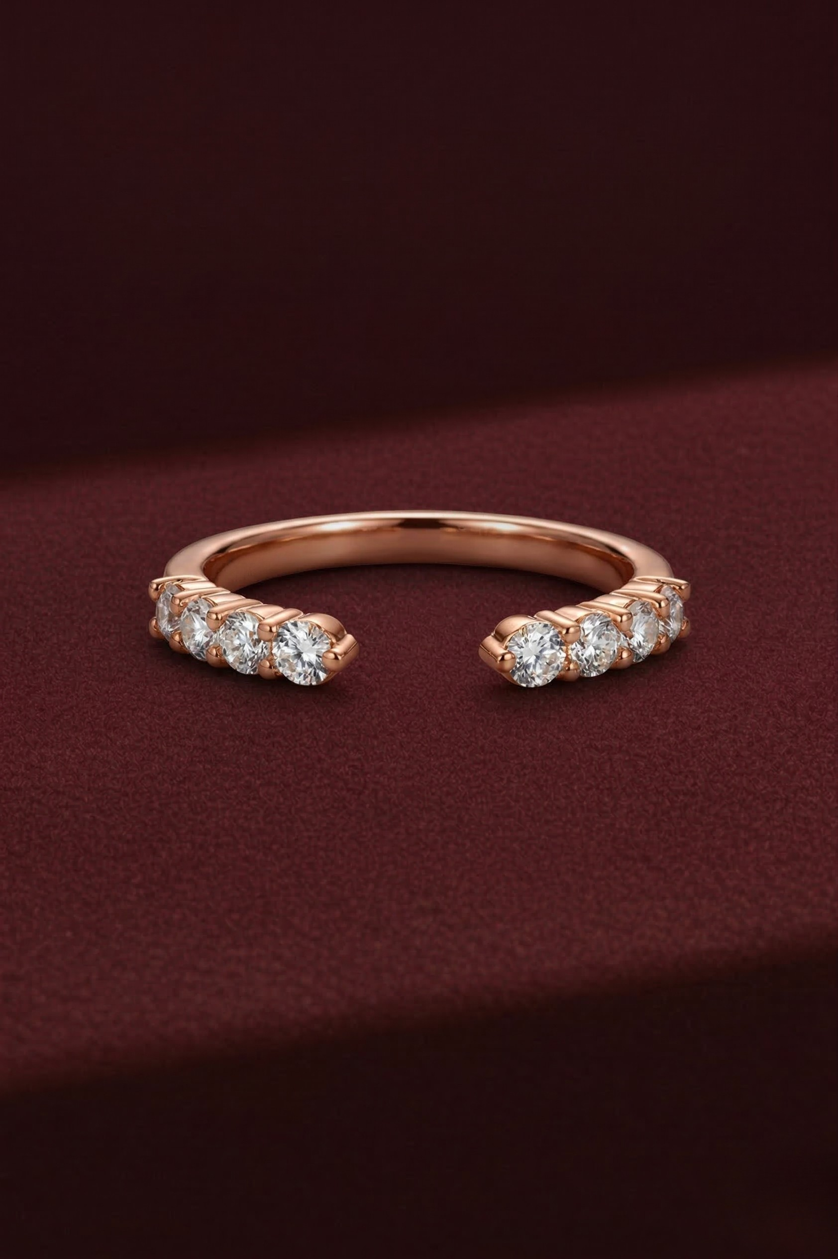 Round Diamond Stackable Band, Dainty Diamond Band Ring, Minimalist Diamond Wedding Band, Stackable Gold Diamond Band, Fine Jewelry Ring