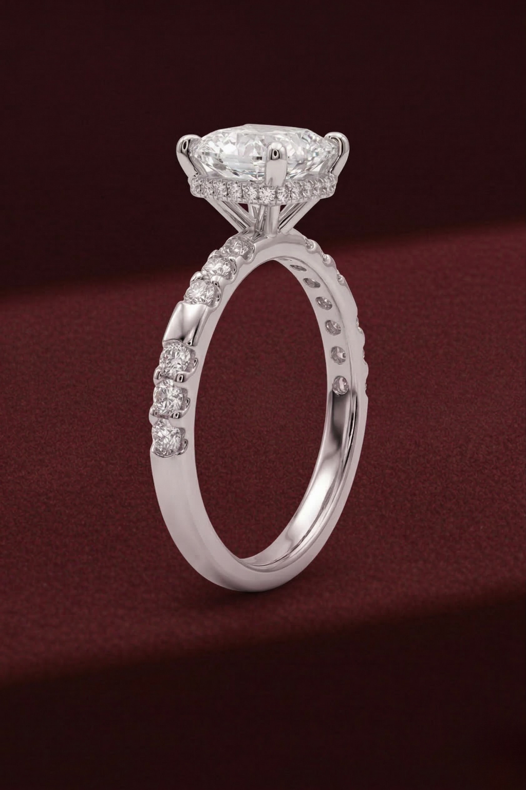 Princess Diamond Engagement Ring 2.05 Carat, Hidden Halo Diamond Ring, Princess Cut Diamond Ring with Side Stones, Engagement Ring, Lab Ring