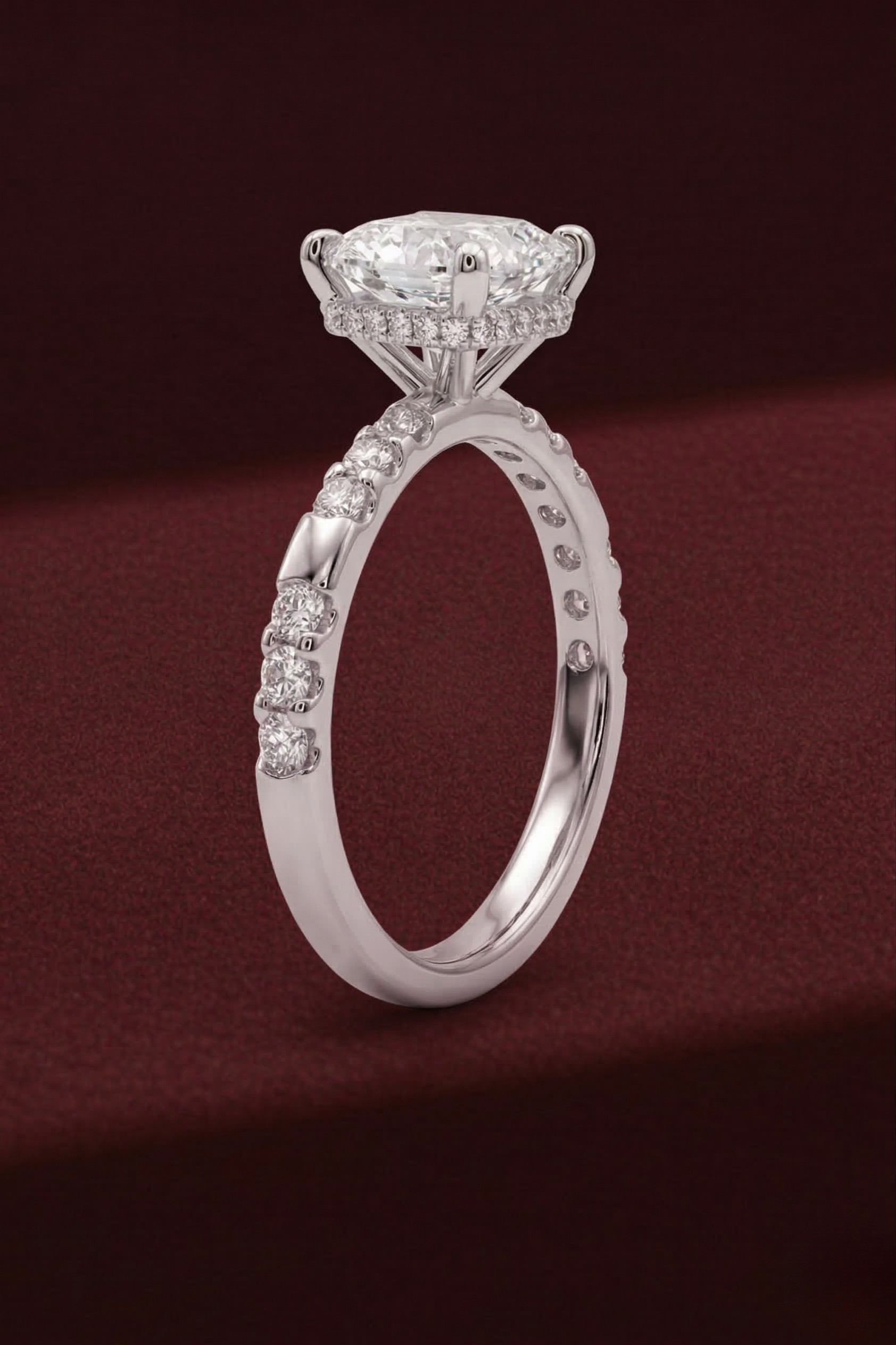 Princess Diamond Engagement Ring 2.05 Carat, Hidden Halo Diamond Ring, Princess Cut Diamond Ring with Side Stones, Engagement Ring, Lab Ring