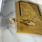 Marquise Stud Earrings Bezel Setting | Lab Grown Diamond | 14K Yellow Gold Fine Jewelry