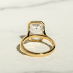 Modern Radiant Solitaire Engagement Ring | Lab Grown Diamond | 14K Yellow Gold