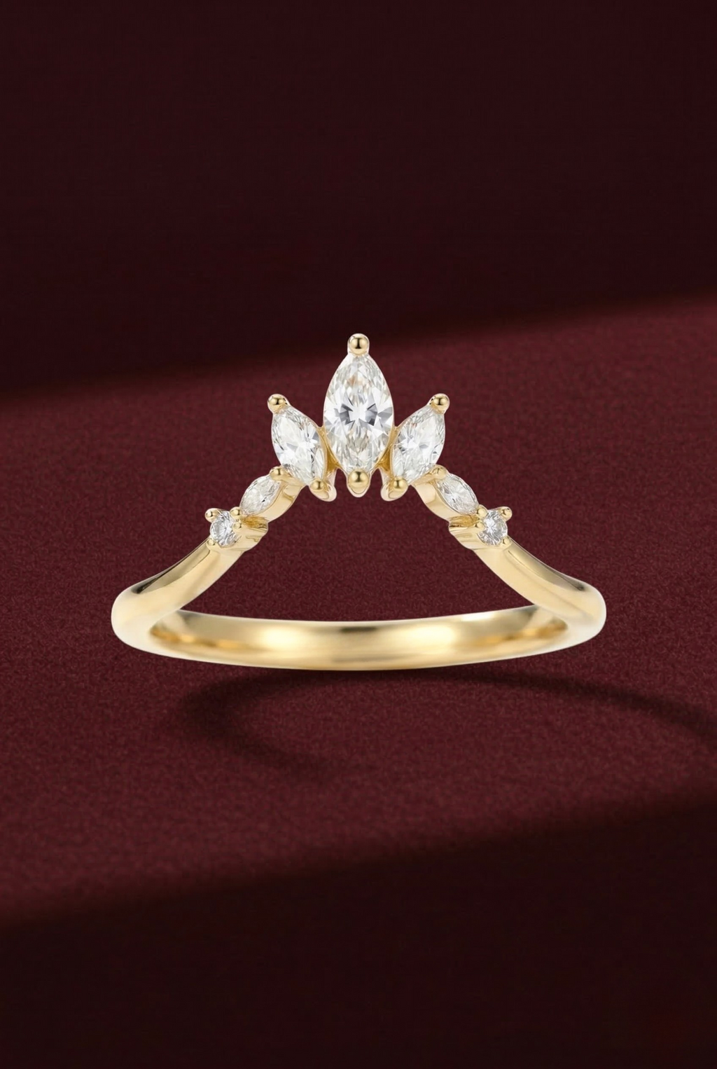 Marquise and Round Diamond Stackable Band, Mixed Shape Diamond Band, Dainty Diamond Band, Stackable Wedding Band, Gold Diamond Ring