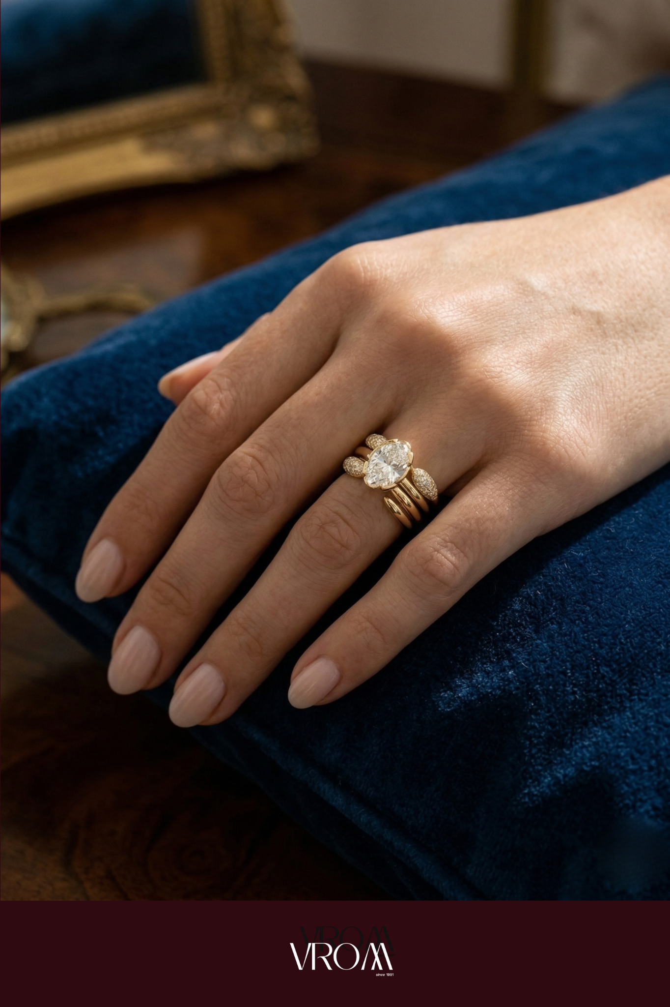 Oval Diamond Stackable Ring, Four Band Diamond Ring, Statement Gold Ring, Lab Grown Diamond Engagement Ring, Multi Band Luxury Ring