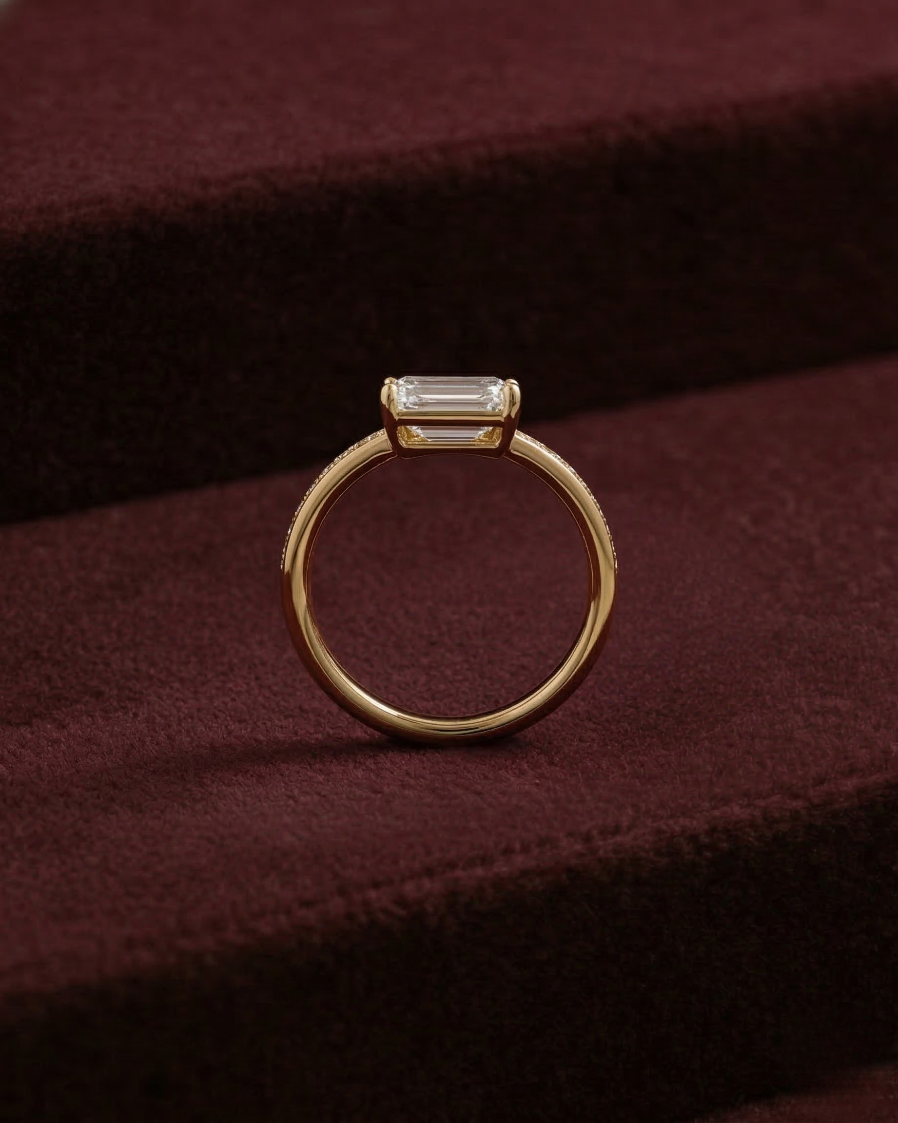Emerald Cut Diamond Engagement Ring, Emerald Solitaire Diamond Ring, Prong Set Emerald Diamond Ring, Minimalist Diamond Ring, Gold Ring