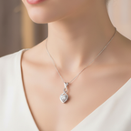 Infinity Necklace Heart Cut Pendant | Lab Grown Diamond | 14K Yellow Gold