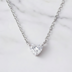 Dainty Heart Pendant Necklace | Lab Grown Diamond | 14K Yellow Gold Minimal Style