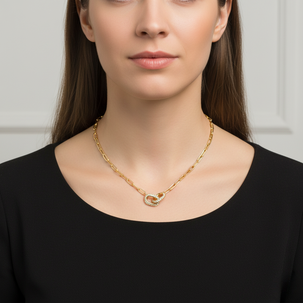 Symbolic Unity Diamond Necklace | Lab Grown | 14K Yellow Gold | Gift for Her