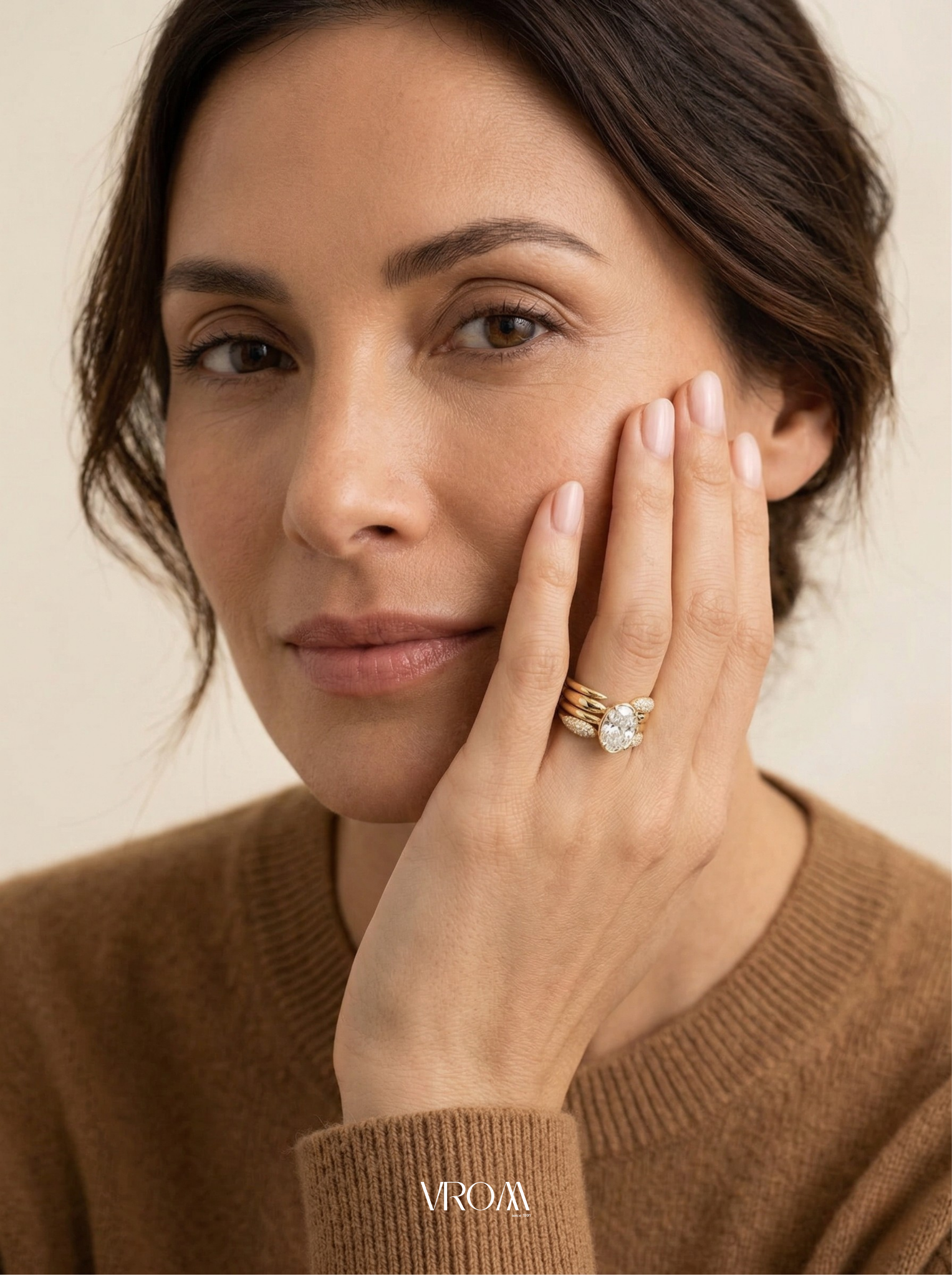 Oval Diamond Stackable Ring, Four Band Diamond Ring, Statement Gold Ring, Lab Grown Diamond Engagement Ring, Multi Band Luxury Ring