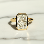 Modern Radiant Solitaire Engagement Ring | Lab Grown Diamond | 14K Yellow Gold