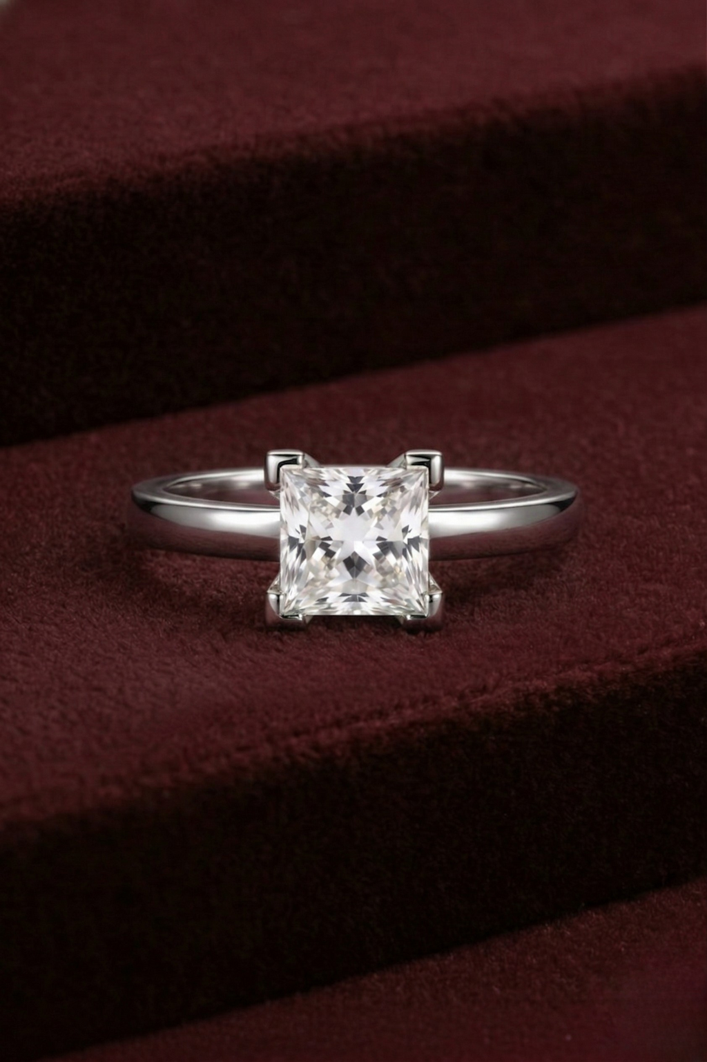 Princess Cut Diamond Engagement Ring, 1.05 Carat Princess Diamond Ring, Solitaire Diamond Ring, Minimalist Gold Ring, Classic Diamond Ring