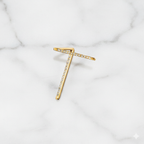 Minimal Cross Bar Earrings | Lab Grown Diamond | 14K Yellow Gold Sleek Modern Design