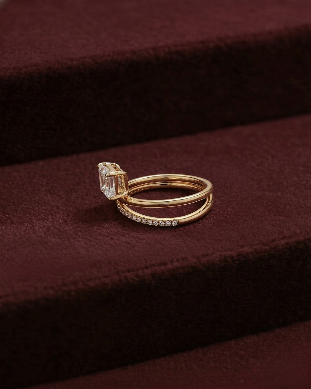Emerald Cut Diamond Engagement Ring, Emerald Solitaire Diamond Ring, Prong Set Emerald Diamond Ring, Minimalist Diamond Ring, Gold Ring