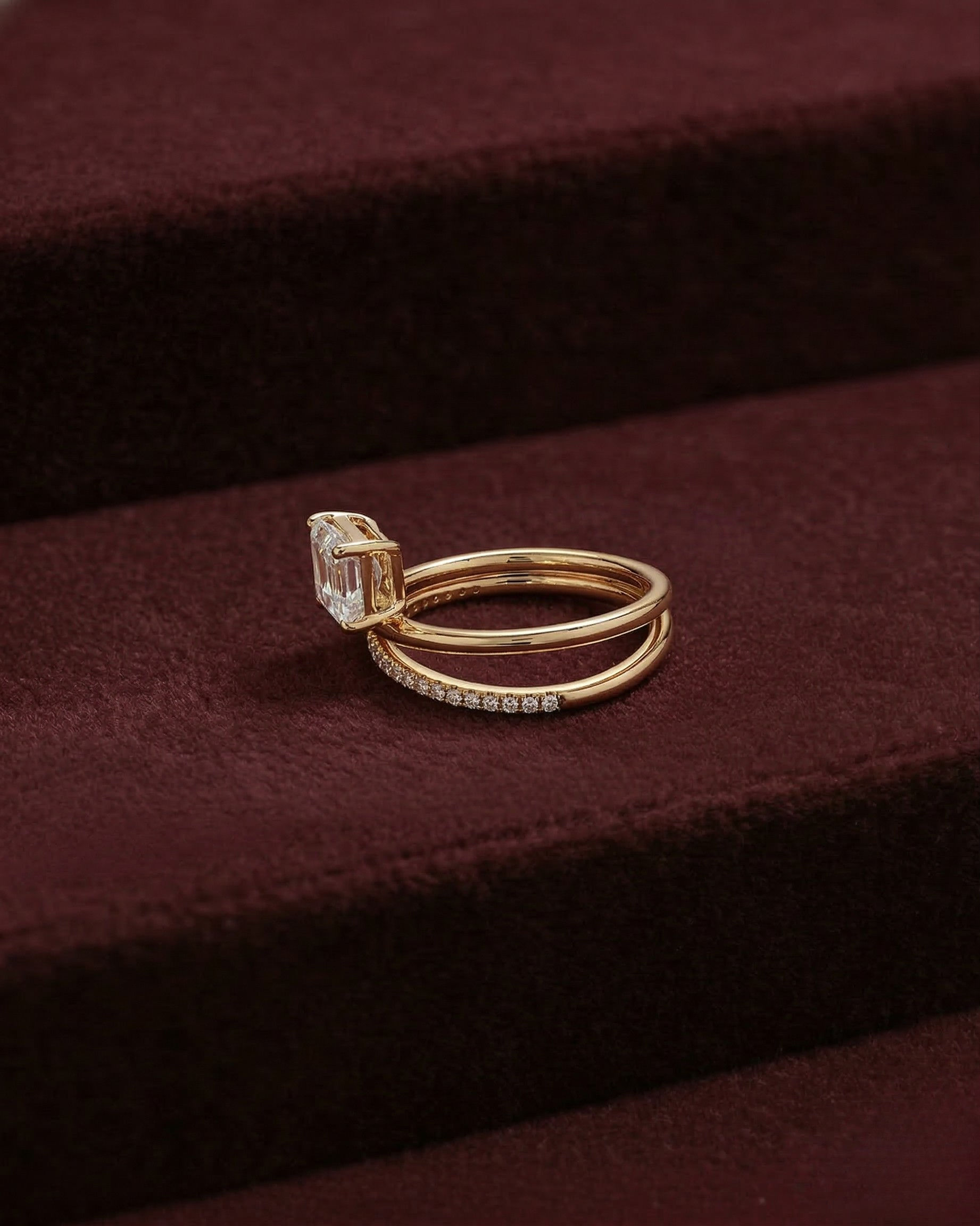 Emerald Cut Diamond Engagement Ring, Emerald Solitaire Diamond Ring, Prong Set Emerald Diamond Ring, Minimalist Diamond Ring, Gold Ring