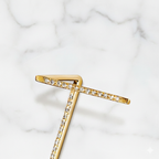 Minimal Cross Bar Earrings | Lab Grown Diamond | 14K Yellow Gold Sleek Modern Design