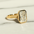Modern Radiant Solitaire Engagement Ring | Lab Grown Diamond | 14K Yellow Gold
