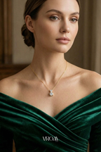 Round and Heart Diamond Pendant Necklace 4 CT,Drop Diamond Necklace,Two Stone Diamond Pendant,Luxury Gold Necklace,Statement Diamond Jewelry